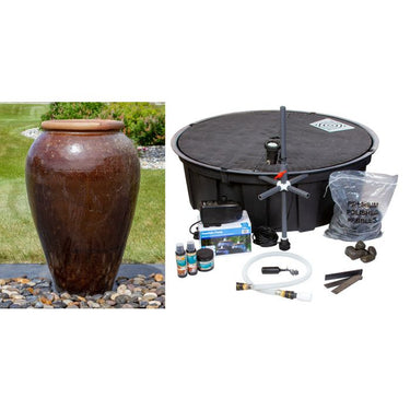 Tuscany FNT40755 Ceramic Triple Vase Complete Fountain Kit Vase Fountain Blue Thumb